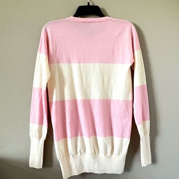 Theory 100% Wool Striped Pocket Sweater - Picture 4 of 9